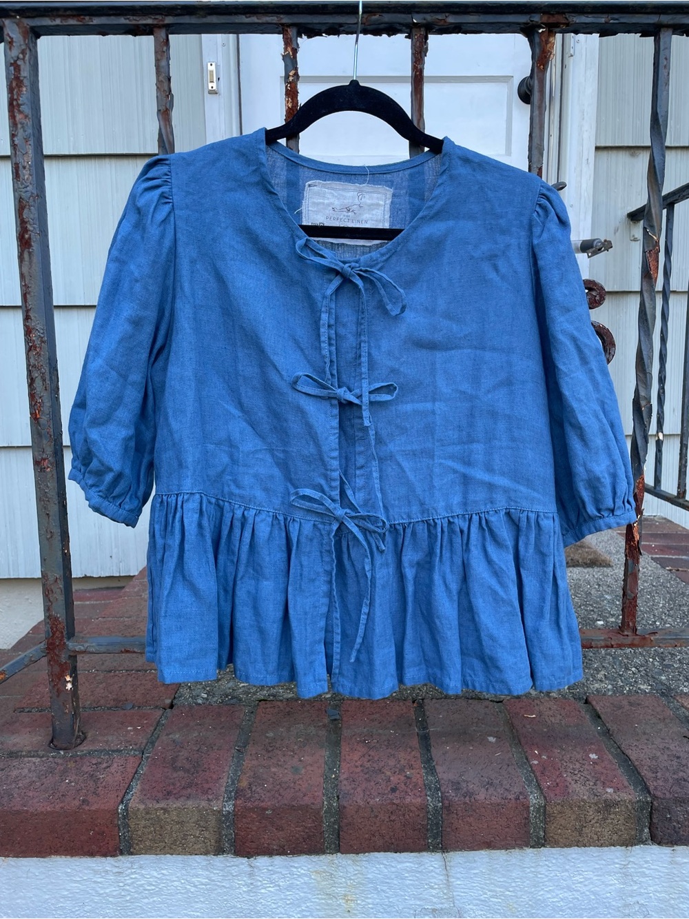 Not Perfect Linen Melina blouse in Indigo